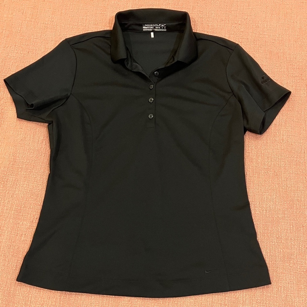 Nike Black Women's Short Sleeve Button Down Polo